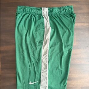 Nike Men's Green and White Athletic Shorts
